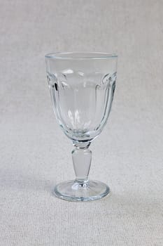 Empty and clean vintage faceted wine glass