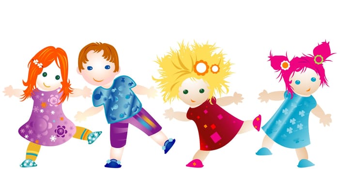 group of children having fun