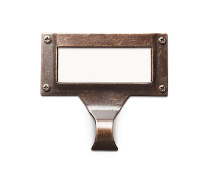 Antique Blank File Label and Handle.