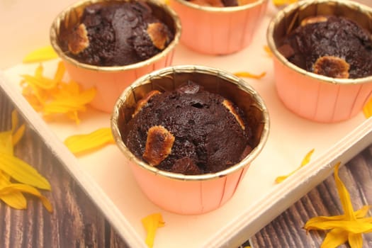 some homemade Muffins with chocolate