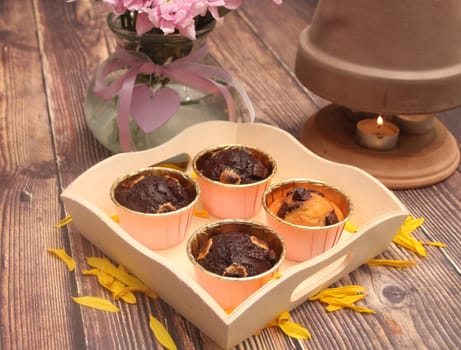 some homemade Muffins with chocolate