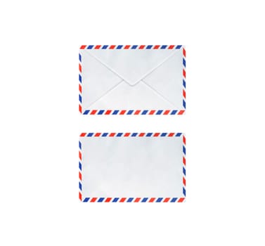 Mail envelopes on white background