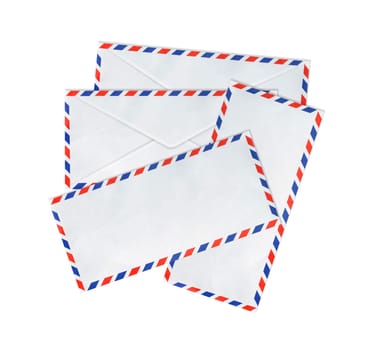 Mail envelopes on white background