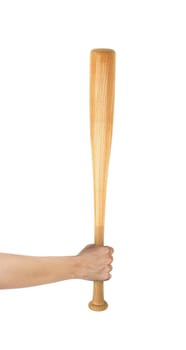 hands with the bat isolated on a white background