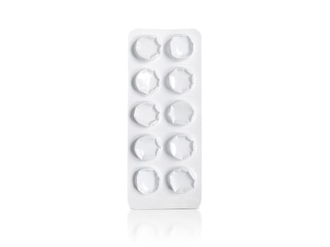 Package Used pills. Pharmacy and medicine concept