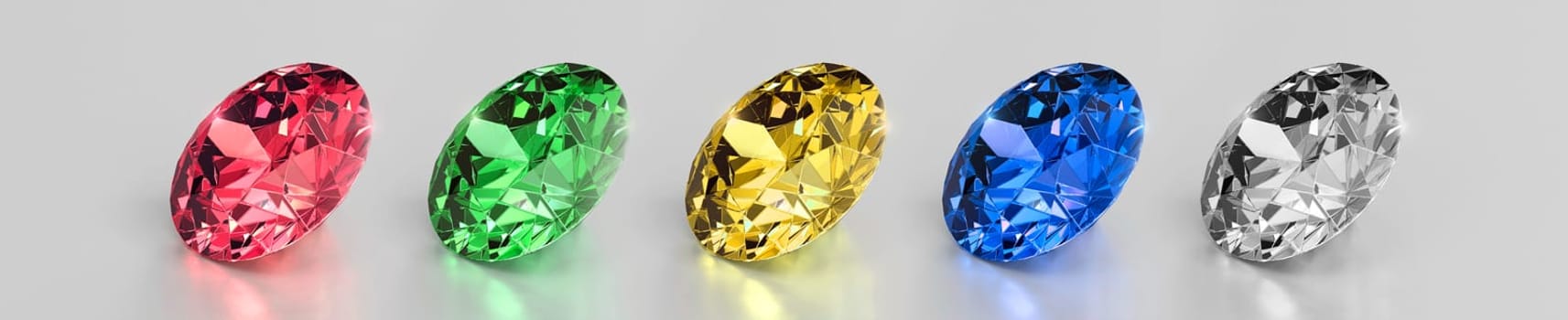 Shiny brilliant diamond placed on gray background. 3D render
