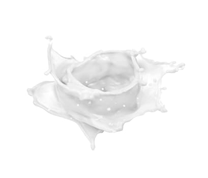 isolated milk drops and splashes on white background