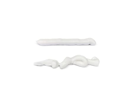 White cosmetic cream or acrylic paint is painted white on a white background