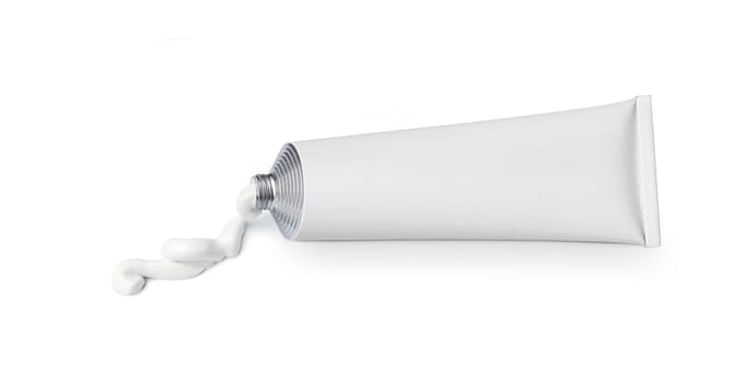 white tube with ointment isolated on a white background