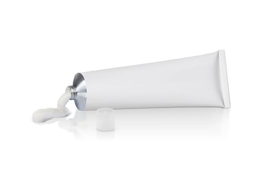 white tube with ointment isolated on a white background
