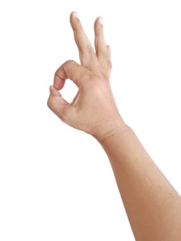 isolated human hand on white background