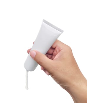 white tube with ointment isolated on a white background