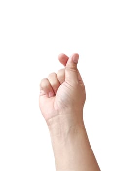 isolated human hand on white background