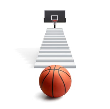 Basketball balls for sports and games. vision concept successful. 3d render