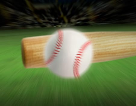 baseball hit with the motion move in sport stadium