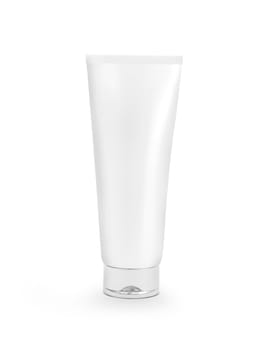 cosmetic plastic tube on white background. 3d render