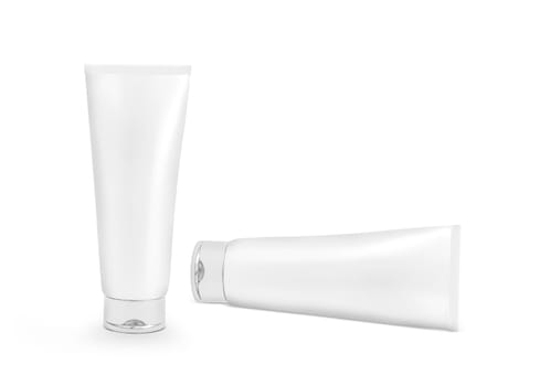 cosmetic plastic tube on white background. 3d render