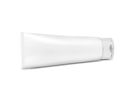 cosmetic plastic tube on white background. 3d render