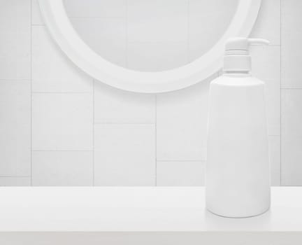 Bathroom amenities, shampoo mock-up product