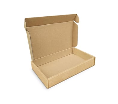 Brown cardboard box on a white background