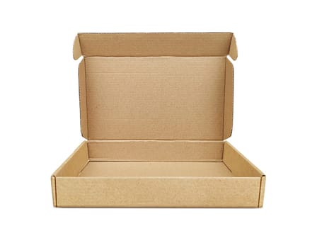 Brown cardboard box on a white background