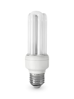 electrical fluorescent energy saving lamp isolated on white