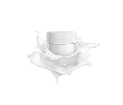 Empty skin care products that fall into milk or cream