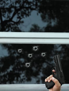 man holding a shotgun Theft or thieves concept