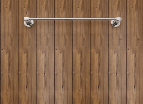 Stainless steel towel hanger on wall in bathroom