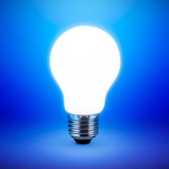 light bulb on a blue background
