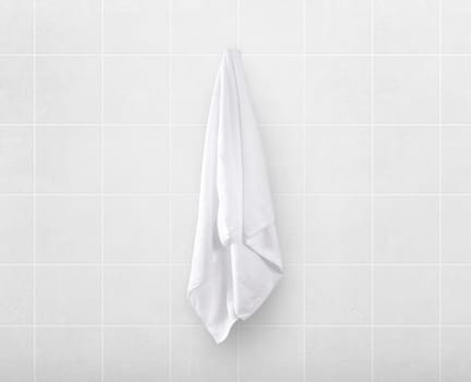 white towels on hanger in toilet bathroom