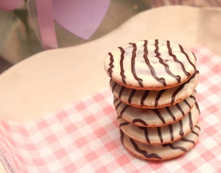 soft cakes with chocolate and jam