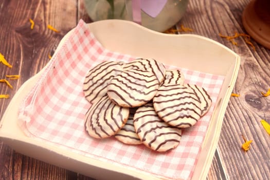 soft cakes with chocolate and jam