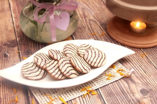 soft cakes with chocolate and jam