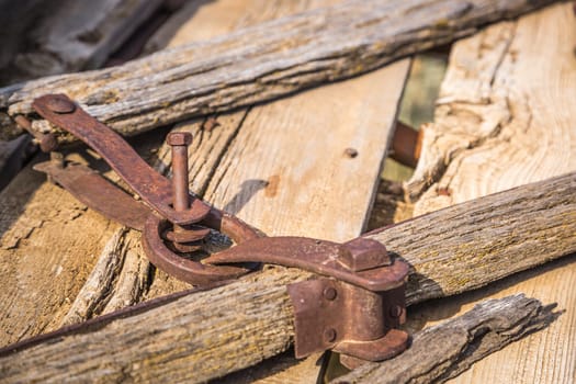 Abstract of Vintage Antique Wood Wagon Parts.