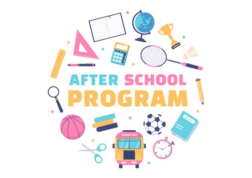 Students Leave School Building After Class or Program and Back to Home in Template Hand Drawn Cartoon Flat Style Illustration