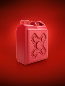 Blank packaging red plastic gallon on red background. 3d render
