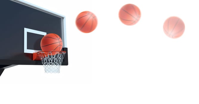 Basketball will pass through the basket at the stadium