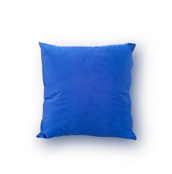 Blue pillow on a white background