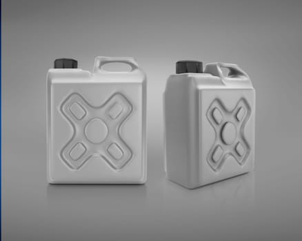 Blank packaging gray plastic gallon on gray background. 3d render
