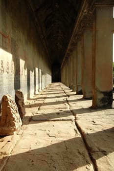 Corridor in Angkor Wat, Siem Reap, Cambodia