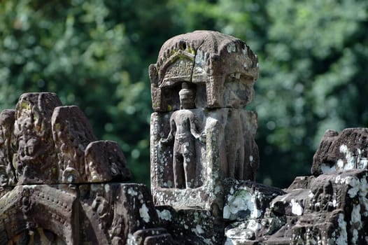 Statue carving on mandapa, Neak Pean, Cambodia