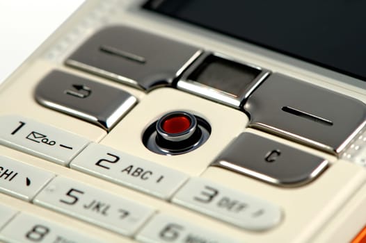 The close up shot of mobile keypad