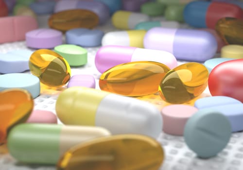 Several drugs on the table. Concept of healthcare and treatment.