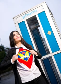 Super Megan the Super Mother comes out of the phone booth to fight fear.
