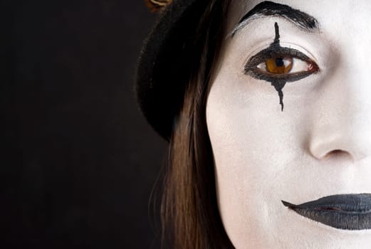 Beautiful Megan in her Mime/Clown Roll