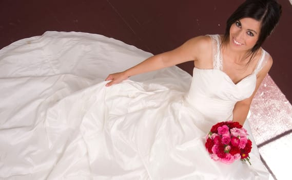 Horizontal Bride White Wedding Gown