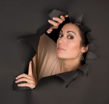 Woman breaks through back hole