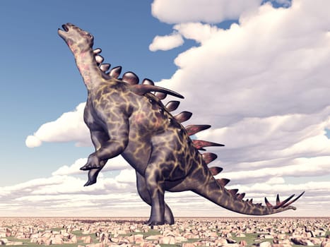 Computer-generated 3D illustration with the dinosaur Huayangosaurus