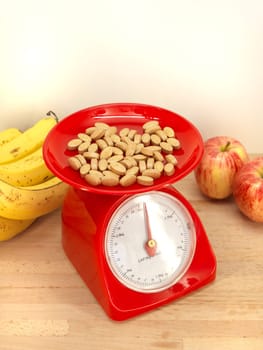 A close up shot of a set of food scales